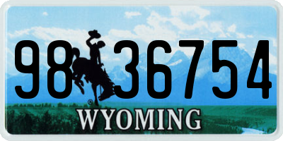 WY license plate 9836754