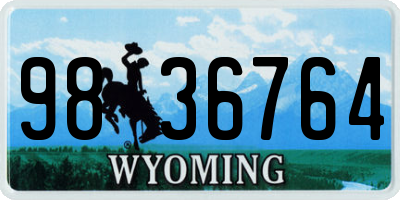 WY license plate 9836764