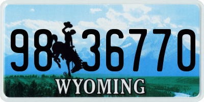 WY license plate 9836770