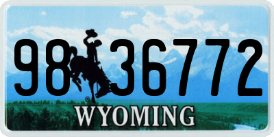 WY license plate 9836772