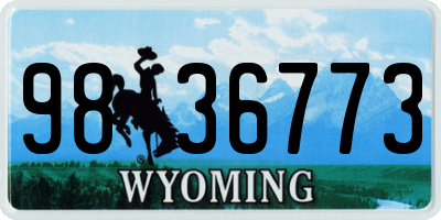 WY license plate 9836773