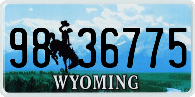 WY license plate 9836775