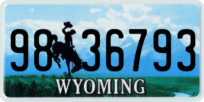 WY license plate 9836793