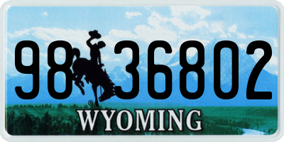 WY license plate 9836802