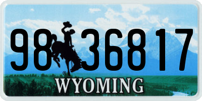 WY license plate 9836817