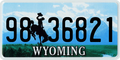WY license plate 9836821