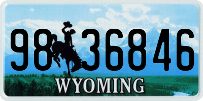 WY license plate 9836846