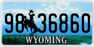 WY license plate 9836860