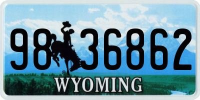 WY license plate 9836862
