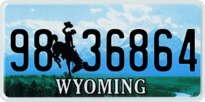 WY license plate 9836864
