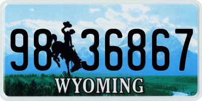 WY license plate 9836867