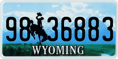 WY license plate 9836883