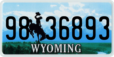 WY license plate 9836893