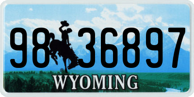 WY license plate 9836897