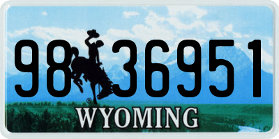 WY license plate 9836951
