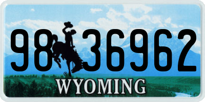 WY license plate 9836962