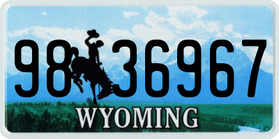 WY license plate 9836967
