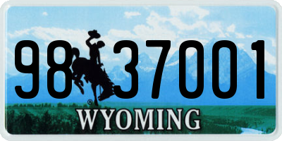 WY license plate 9837001