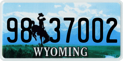 WY license plate 9837002