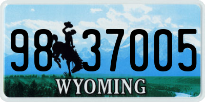 WY license plate 9837005