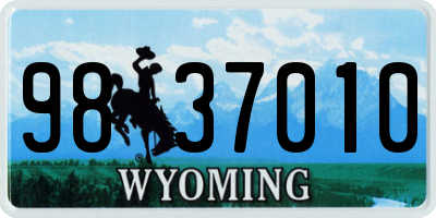 WY license plate 9837010
