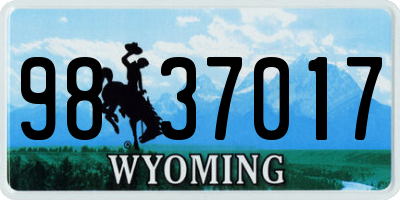 WY license plate 9837017