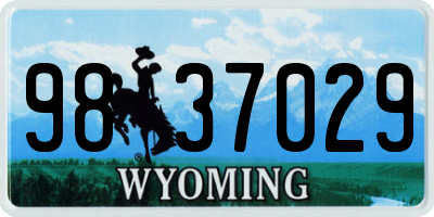 WY license plate 9837029