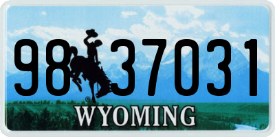WY license plate 9837031