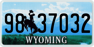 WY license plate 9837032