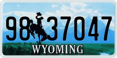 WY license plate 9837047