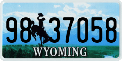 WY license plate 9837058