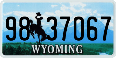 WY license plate 9837067