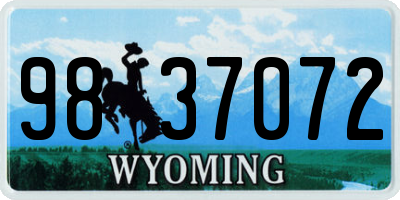 WY license plate 9837072