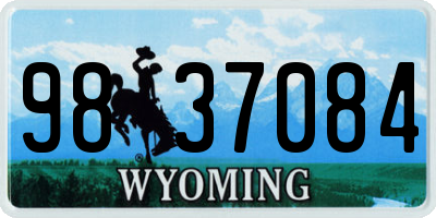 WY license plate 9837084