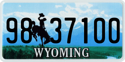 WY license plate 9837100