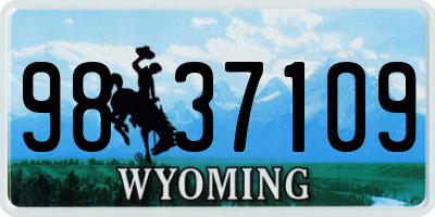 WY license plate 9837109