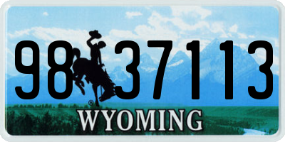 WY license plate 9837113