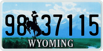 WY license plate 9837115
