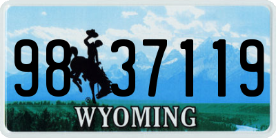 WY license plate 9837119
