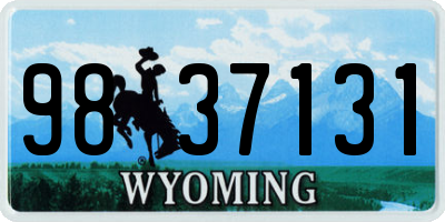 WY license plate 9837131