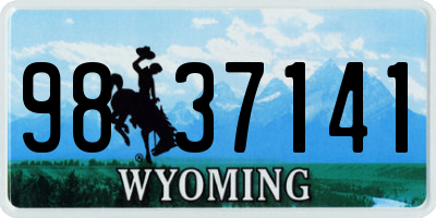 WY license plate 9837141