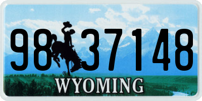 WY license plate 9837148