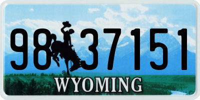 WY license plate 9837151