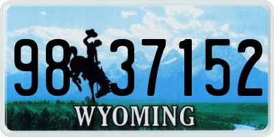 WY license plate 9837152