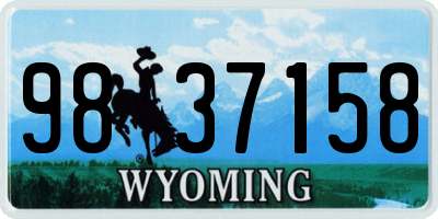 WY license plate 9837158