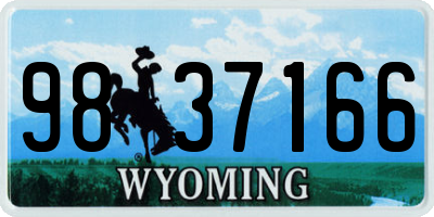 WY license plate 9837166