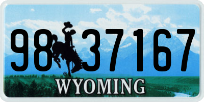 WY license plate 9837167