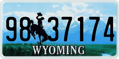 WY license plate 9837174