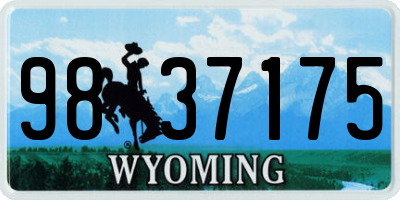 WY license plate 9837175