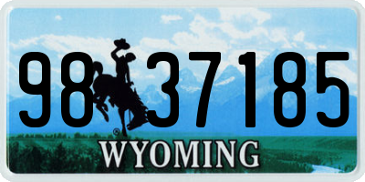 WY license plate 9837185
